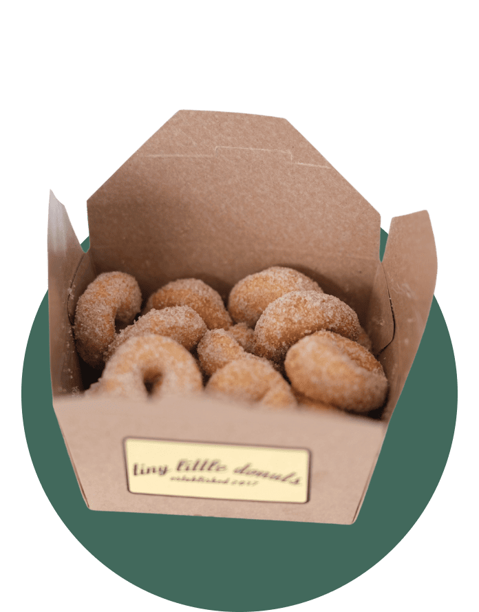 Box of cinnamon sugar donuts